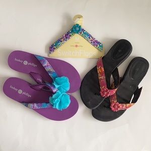 Lindsay Phillips switch flops Sz 8 & 3 straps